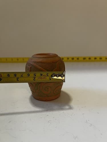Pate & Bass Terracotta Vase Vintage 1992 Decorative Art Pottery Clay Votive Rare - Thumbnail 10