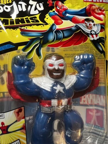 Heroes of Goo Jit Zu Minis Captain America Sam Wilson Marvel Stretchy Toy NEW - Thumbnail 4
