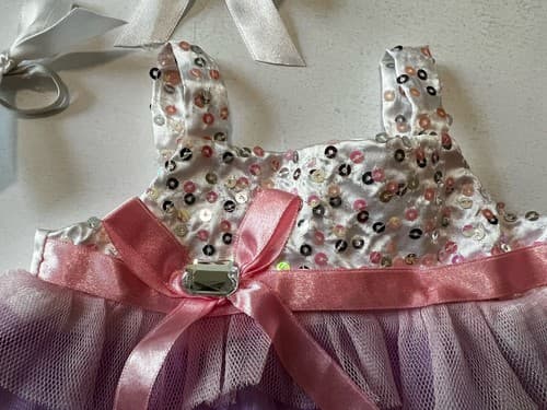 Build A Bear Vintage Ruffle Party Dress Sequin Shoes Set Rare Teddy Clothes BABW - Thumbnail 5