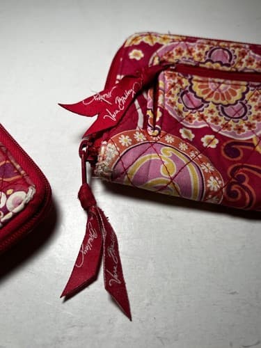 VERA BRADLEY Hot Pink Orange Yellow Paisley Quilted Set 3pc Wallet Bag Set - Thumbnail 23
