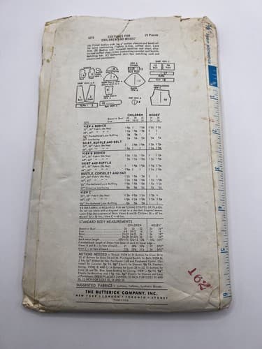 Vintage 1960s 1970s Sewing Pattern Bo Peep Victorian Renaissance Butterick 8273 - Thumbnail 2