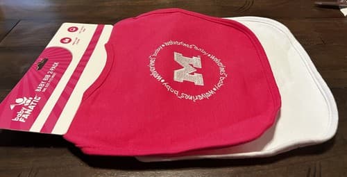 NEW Michigan Wolverines Baby Fanatics Baby Girl Bib Set Of 2 Hot Pink White - Thumbnail 4