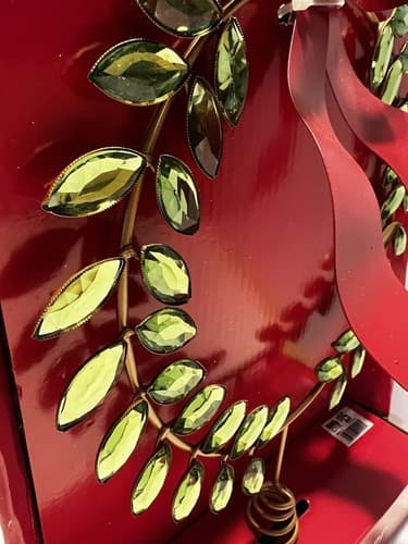 Tree Topper Christmas Metal Wreath Ribbon Gemstones Gems Greek Greece Unique NEW - Thumbnail 4
