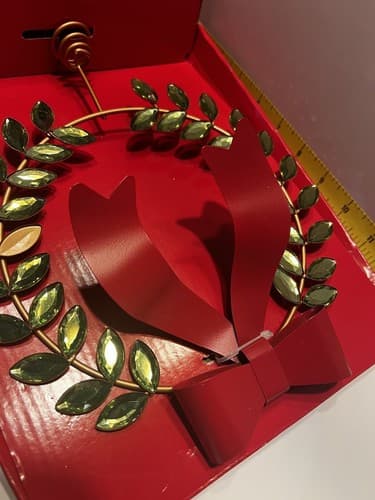 Tree Topper Christmas Metal Wreath Ribbon Gemstones Gems Greek Greece Unique NEW - Thumbnail 12