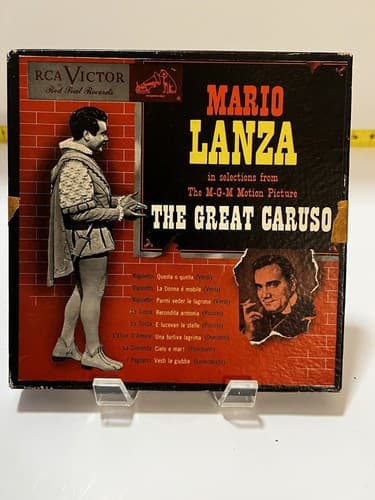 Mario Lanza The Great Caruso Red Vinyl Set 45 Records Vintage 1950s Classical - Thumbnail 2