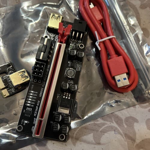 PCI-E 1x to 16x Powered USB3.0 GPU Riser Extender Adapter Card - Thumbnail 2