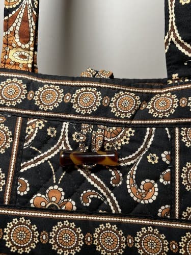 VERA BRADLEY Brown Beige Rust Paisley Medallion Quilted Tote Shoulder Bag Purse - Thumbnail 2