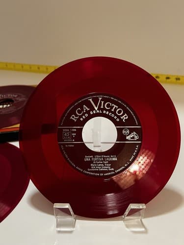 Mario Lanza The Great Caruso Red Vinyl Set 45 Records Vintage 1950s Classical - Thumbnail 12