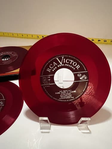 Mario Lanza The Great Caruso Red Vinyl Set 45 Records Vintage 1950s Classical - Thumbnail 13