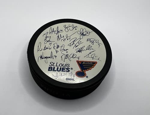 Vintage St. Louis Blues Hockey Puck Autographed Facsimile Plus 1 Original RARE - Thumbnail 6