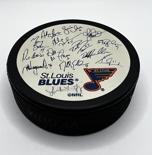 Vintage St. Louis Blues Hockey Puck Autographed Facsimile Plus 1 Original RARE - Thumbnail 5