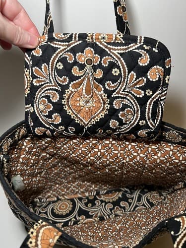 VERA BRADLEY Brown Beige Rust Paisley Medallion Quilted Tote Shoulder Bag Purse - Thumbnail 10