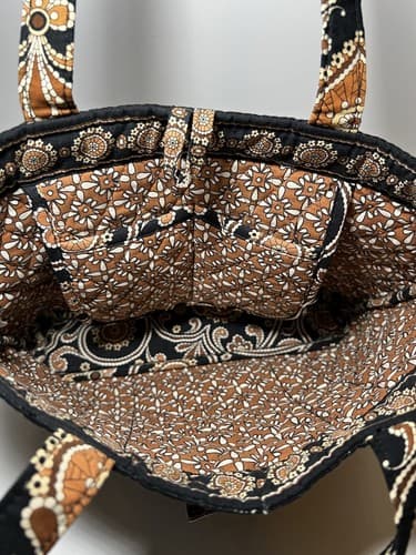 VERA BRADLEY Brown Beige Rust Paisley Medallion Quilted Tote Shoulder Bag Purse - Thumbnail 7