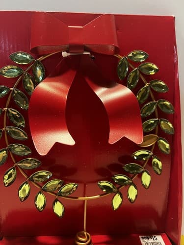 Tree Topper Christmas Metal Wreath Ribbon Gemstones Gems Greek Greece Unique NEW - Thumbnail 7