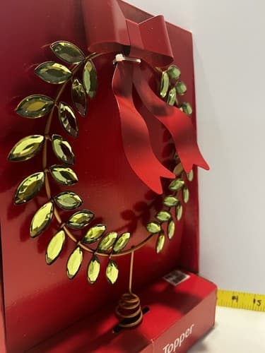 Tree Topper Christmas Metal Wreath Ribbon Gemstones Gems Greek Greece Unique NEW - Thumbnail 6