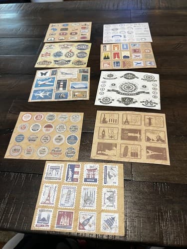 TRAVEL CARDSTOCK STICKERS Vacation Scrapbooking Card International Stamps NEW - Thumbnail 2