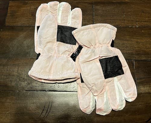 New Kids' 6-8 Waterproof Winter Gloves Mittens Light Pastel Pink - Thumbnail 2