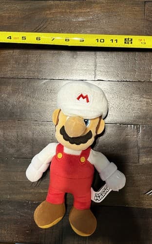 2021 Super Mario Stuffed Plush Figure White Hat Red Overalls Nintendo - Thumbnail 2