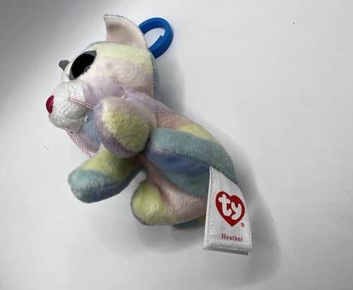 2019 TY Beanie Boos 3" HEATHER Unicorn Cat Plastic Key Chain Clip EUC - Thumbnail 7