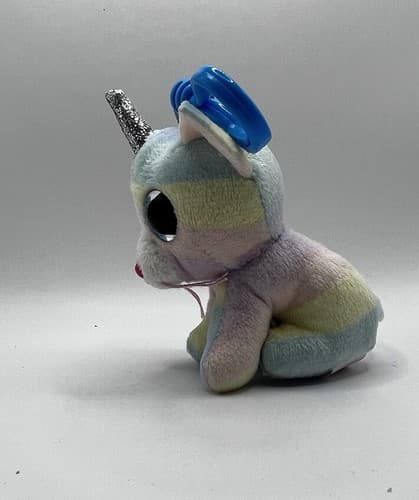 2019 TY Beanie Boos 3" HEATHER Unicorn Cat Plastic Key Chain Clip EUC - Thumbnail 2