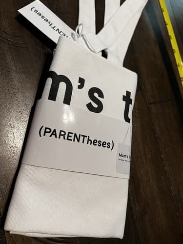 Enesco Our Name is Mud PARENTHeses Mom's Wine Reusable Grocery Tote Bag 15” NEW - Thumbnail 4