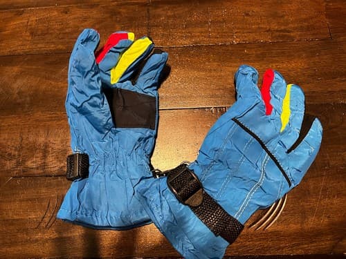 New Kids' 6-8 Waterproof Winter Gloves Mittens Blue - Thumbnail 2