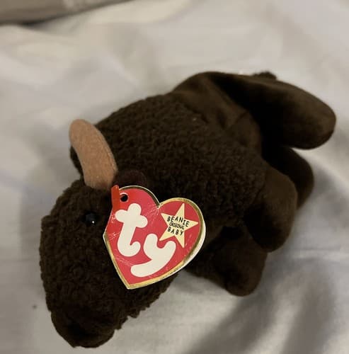 VERY RARE Ty Beanie Baby Roam the Buffalo Retired 1998 With Tag Errors - Thumbnail 9