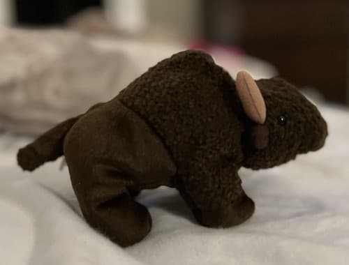 VERY RARE Ty Beanie Baby Roam the Buffalo Retired 1998 With Tag Errors - Thumbnail 3