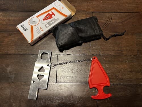 NEW Portable Travel Security Safety Door Lock for Hotel Room With Pouch Red - Thumbnail 2