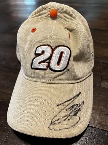 Tony Stewart Autographed Hat Cap Beige Corduroy #20 Racing Nascar - Thumbnail 5