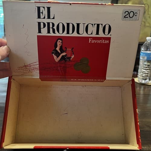 Vintage El Producto Cigar Box Vibrant Color Red White Pricing On Box - Thumbnail 8