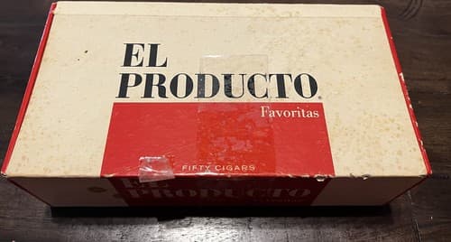 Vintage El Producto Cigar Box Vibrant Color Red White Pricing On Box - Thumbnail 2