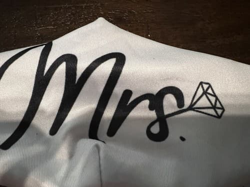 Mr Mrs Face Mask Covering Silk Bride Groom Couple Wedding Mr. Mrs. NEW w Filters - Thumbnail 2
