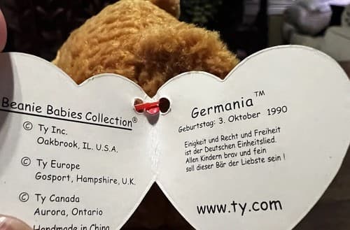 GERMANIA Ty Beanie Babies Baby Multiple Tag Errors 1990 & 1999 On Tags Very Rare - Thumbnail 3