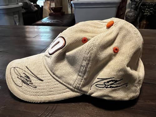 Tony Stewart Autographed Hat Cap Beige Corduroy #20 Racing Nascar - Thumbnail 2