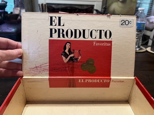 Vintage El Producto Cigar Box Vibrant Color Red White Pricing On Box - Thumbnail 10