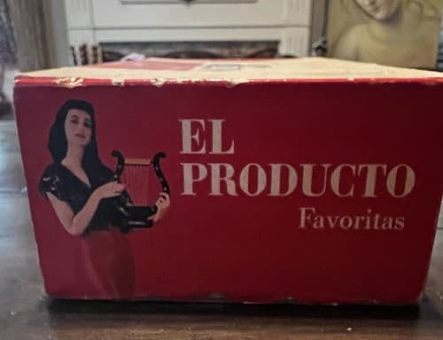 Vintage El Producto Cigar Box Vibrant Color Red White Pricing On Box - Thumbnail 3