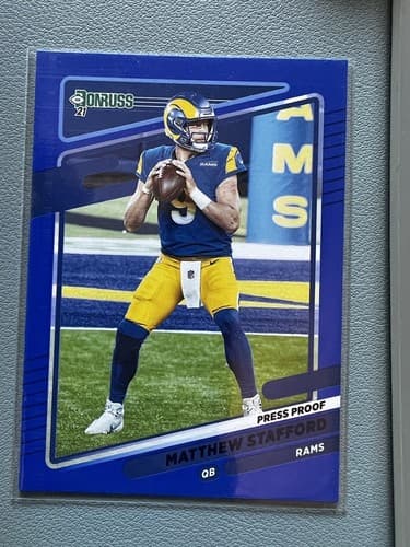Matthew Stafford 2021 Panini Donruss Blue Press Proof Card #139 Los Angeles Rams - Thumbnail 9