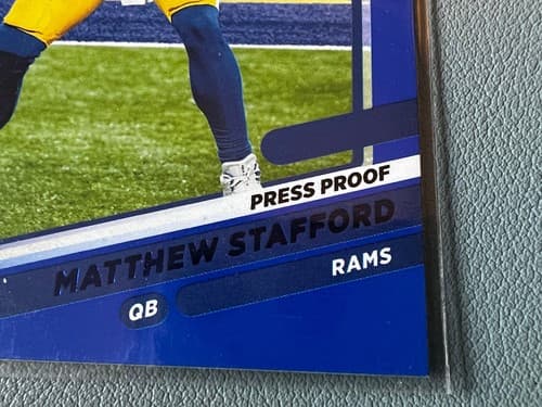 Matthew Stafford 2021 Panini Donruss Blue Press Proof Card #139 Los Angeles Rams - Thumbnail 8