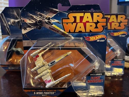 Hot Wheels STAR WARS X-WING Fighter Red 5 Millennium Falcon Tie Fighter 2014 NEW - Thumbnail 12
