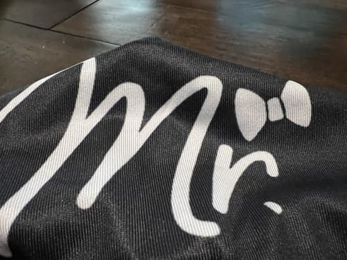 Mr Mrs Face Mask Covering Silk Bride Groom Couple Wedding Mr. Mrs. NEW w Filters - Thumbnail 3