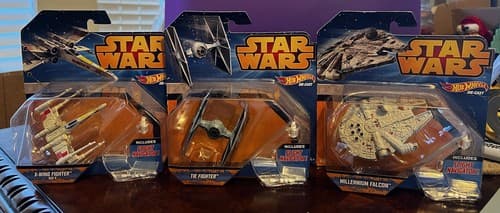 Hot Wheels STAR WARS X-WING Fighter Red 5 Millennium Falcon Tie Fighter 2014 NEW - Thumbnail 8