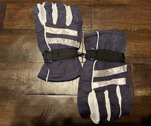 New Kids' 6-8 Waterproof Winter Gloves Mittens Dark Blue Navy Black - Thumbnail 3