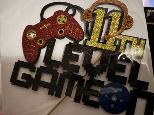 NEW Video Game On Level 11 Cake Topper 11th Gaming Birthday Decorations - Thumbnail 5