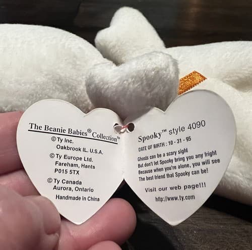 SPOOKY the GHOST Ty Beanie Babies Baby 1995 - Thumbnail 5