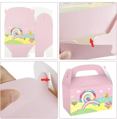 12 Pack Candyland Favor Goodie Goody Boxes Candy Sweet Treat Bags Thank You - Thumbnail 7