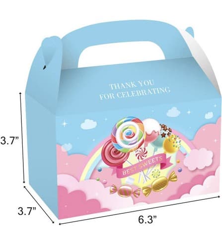 12 Pack Candyland Favor Goodie Goody Boxes Candy Sweet Treat Bags Thank You - Thumbnail 4