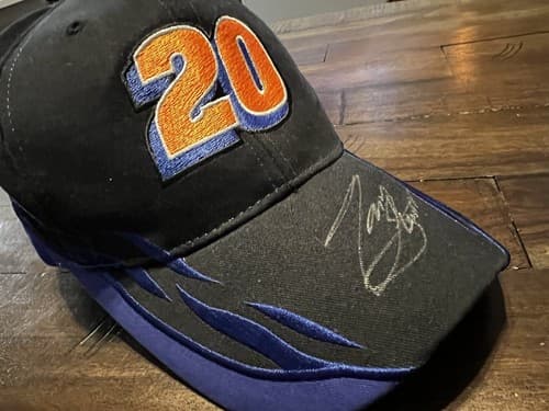Tony Stewart Autographed Hat Cap Black Blue #20 Racing Nascar - Thumbnail 4