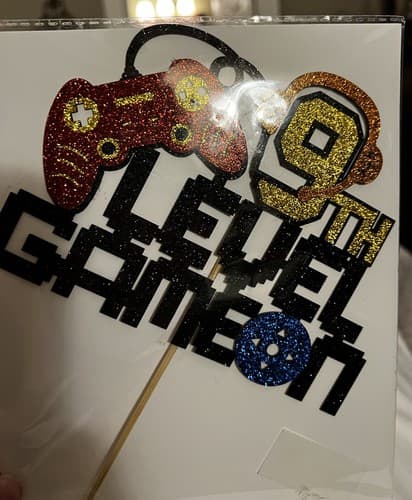NEW Video Game On Level 9 Cake Topper 9th Gaming Birthday Decorations - Thumbnail 2