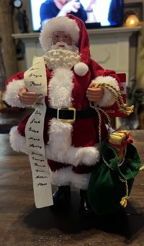 Santa Claus Naughty Nice List Figure Christmas Merry Brite #280700 NWT 10.5